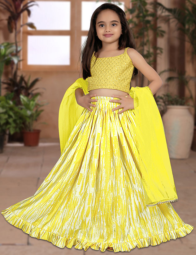 Embroidered Georgette Yellow Wedding Lehenga Choli with Dupatta - LC6825