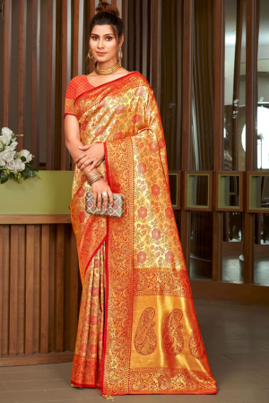 Golden Silk Zari Woven Saree