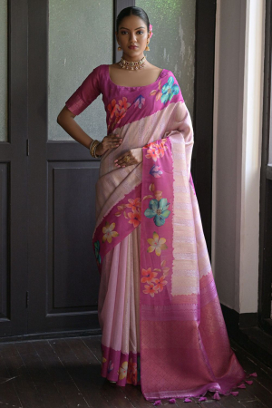 Purple Banarasi Silk Zari Woven Saree
