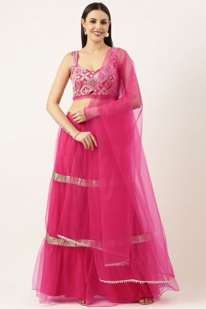 Rani Pink Designer Readymade Lehenga Choli Set 