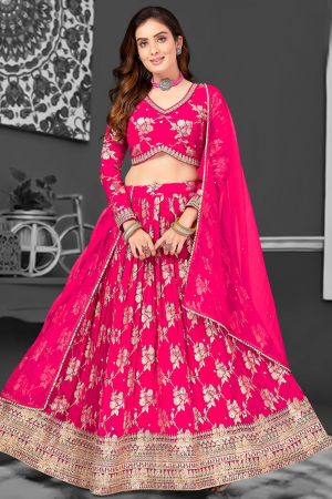 Rani Pink Heavy Designer Lehenga Choli Set