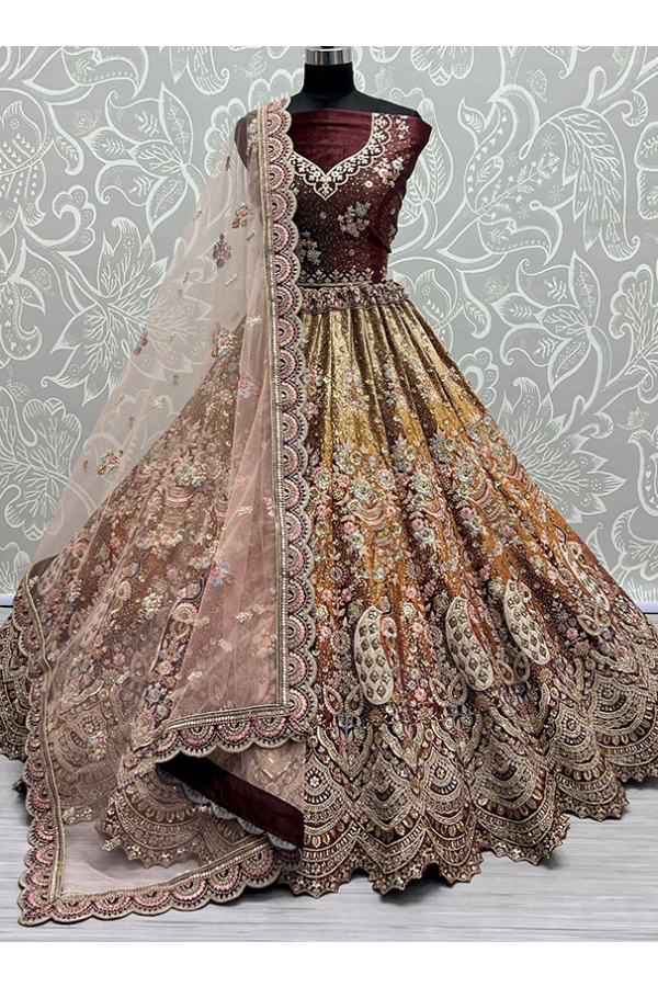 Buy Vvani by Vani Vats Blue Tissue Velvet Embroidered Lehenga Set Online |  Aza Fashions | Velvet dress designs, Lehenga designs simple, Indian outfits  lehenga